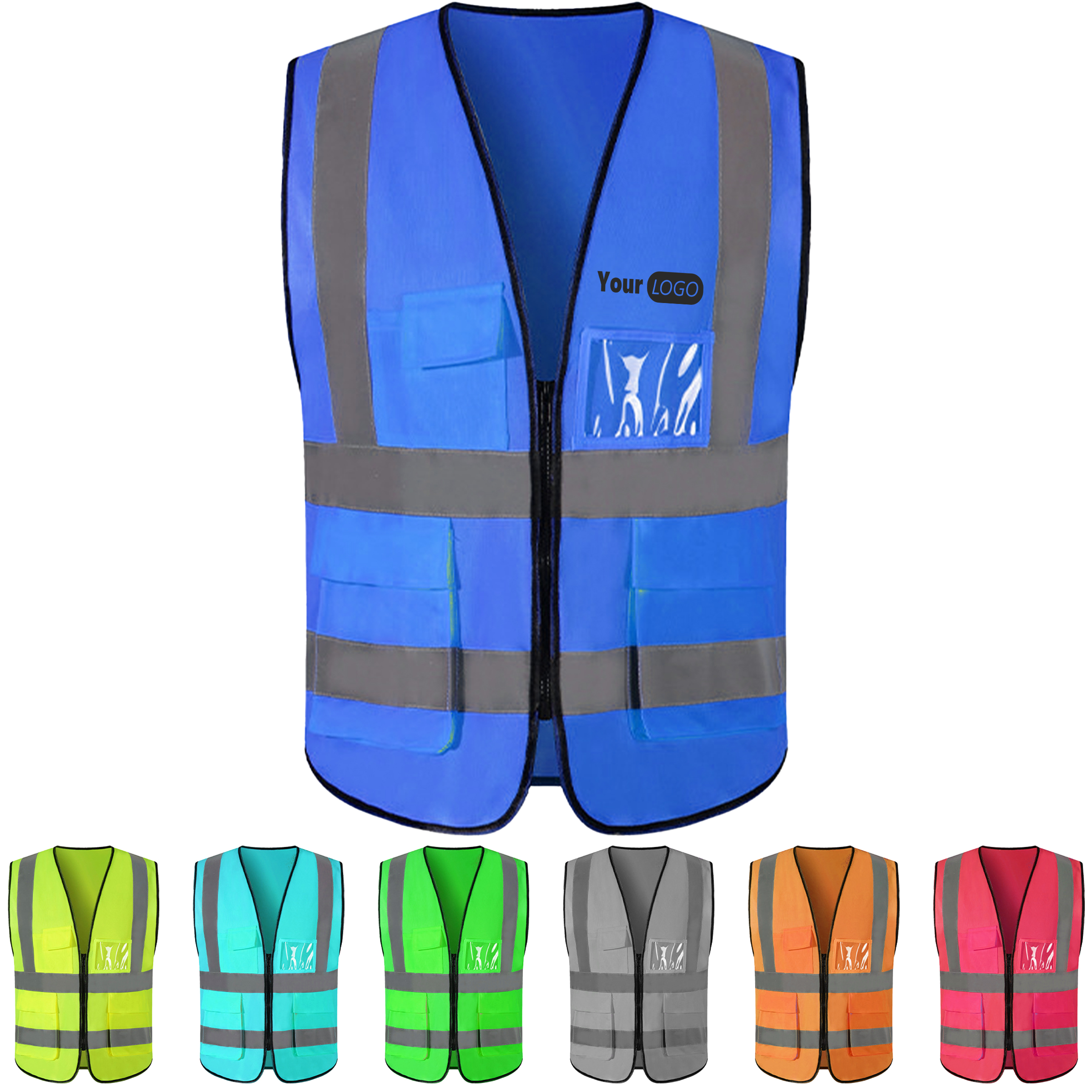 Other Organic Material Customizable Reflective Vest with Pockets 2