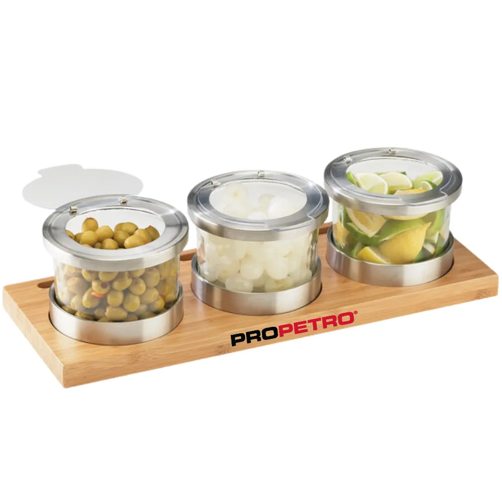 16oz. Bamboo Mixology Jar Garnish Tray 2