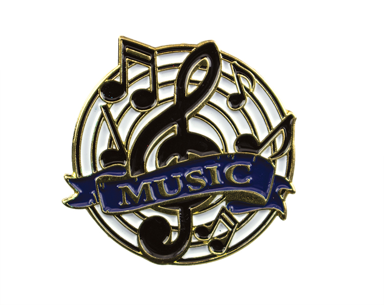 Educational Lapel Pin- Music (1-1/8")