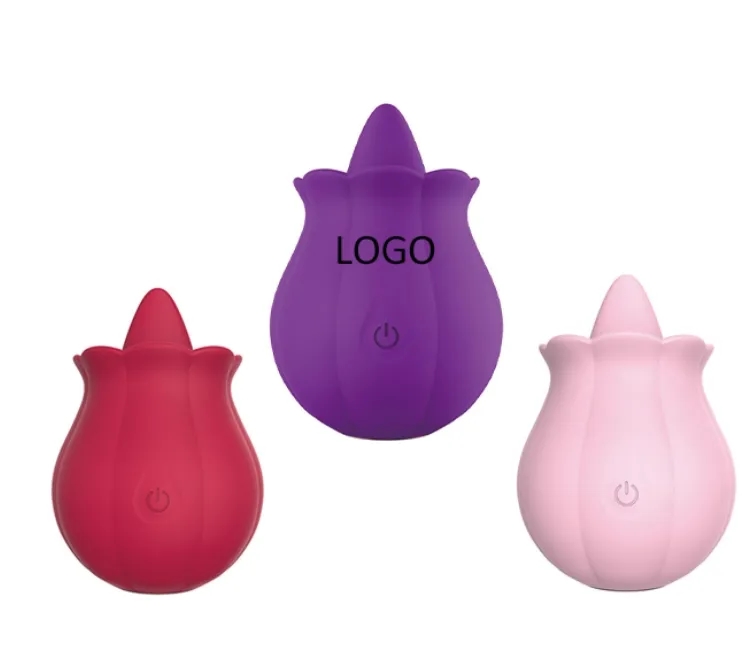 2025 New Rose Vibrator for Women with 10 Speeds Tongue Licking Motion Adult Toy 3