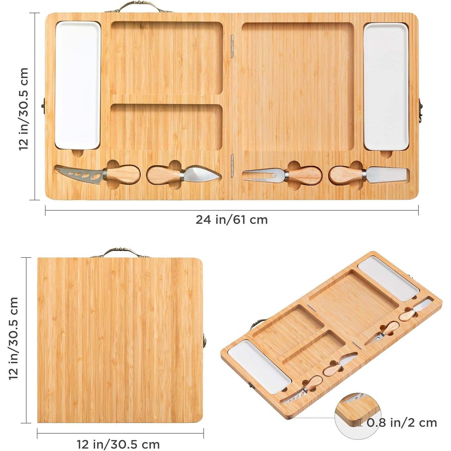 Travel Charcuterie Boards Bamboo Serving Cheese Tray 2