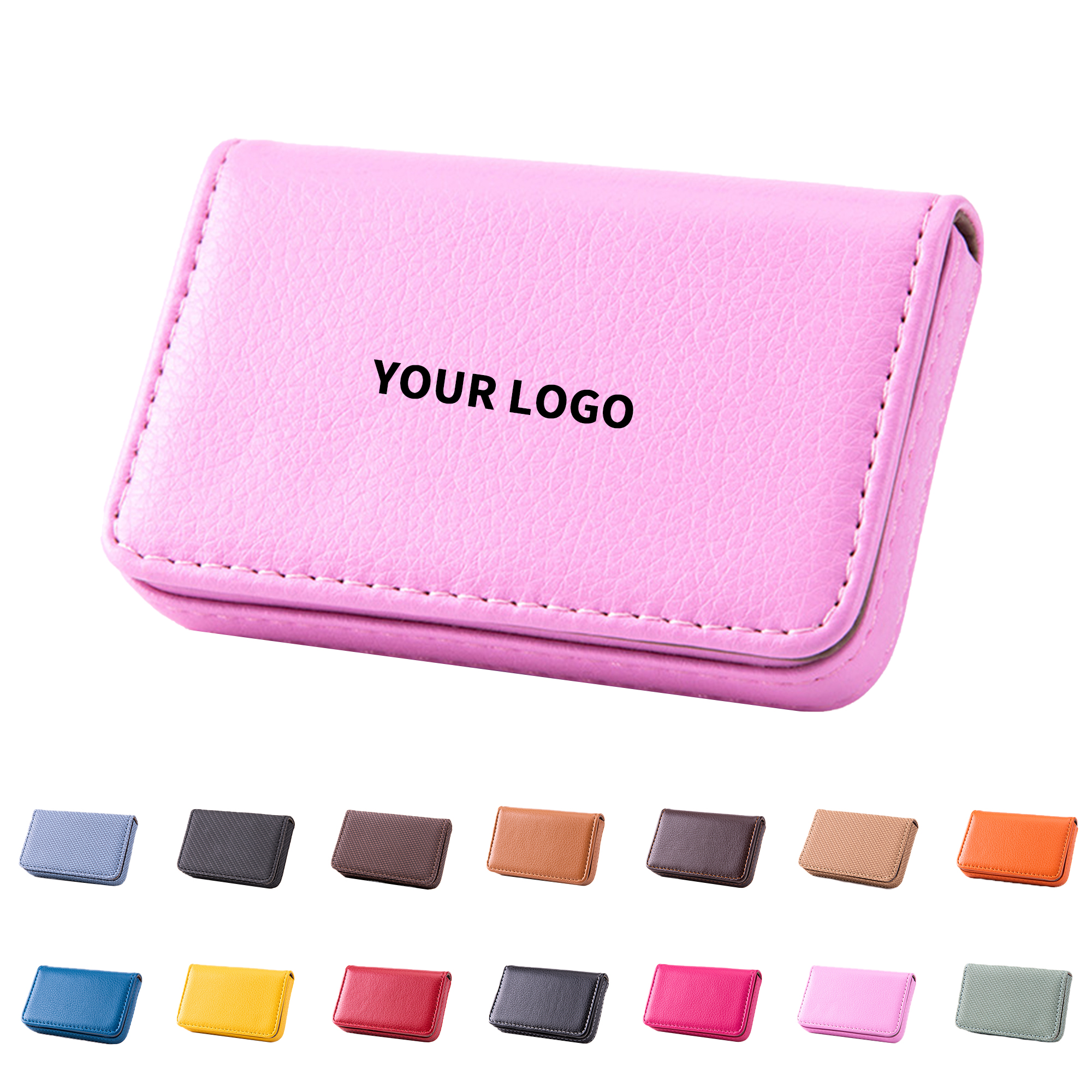 Polyurethane Business Card Wallet With Magnetic Closure 3.94" Length X 2.56" Width 2