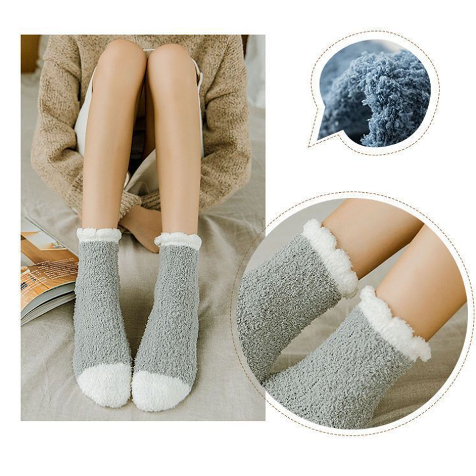 Fuzzy Socks Soft Cozy Fluffy Slipper Winter Warm Plush Socks Christmas Stocking Stuffers Gifts for 2