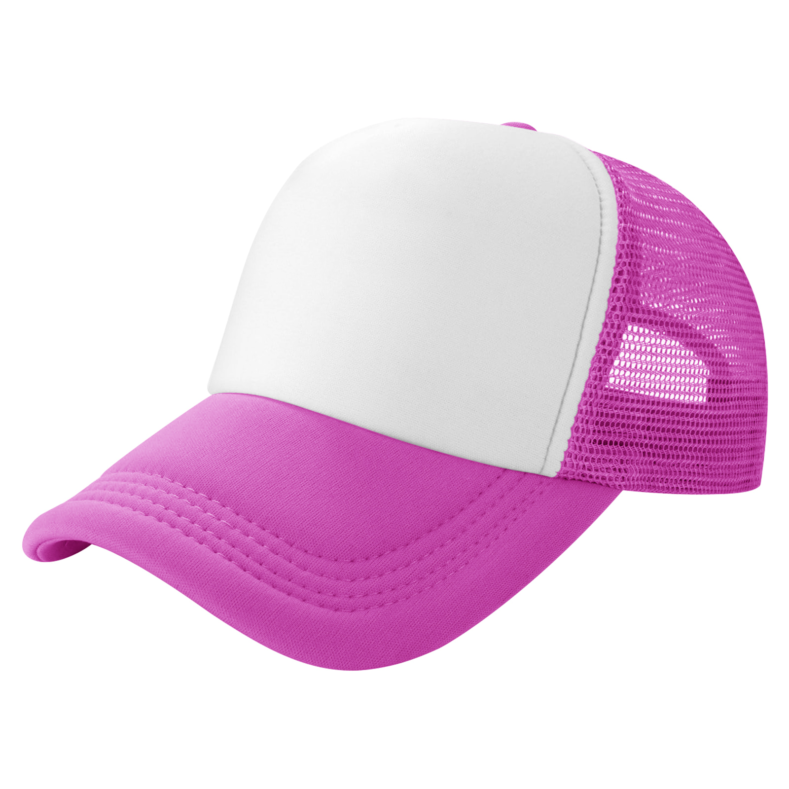 Curved Brim 5-Panel Foam And Mesh Trucker Hat 7