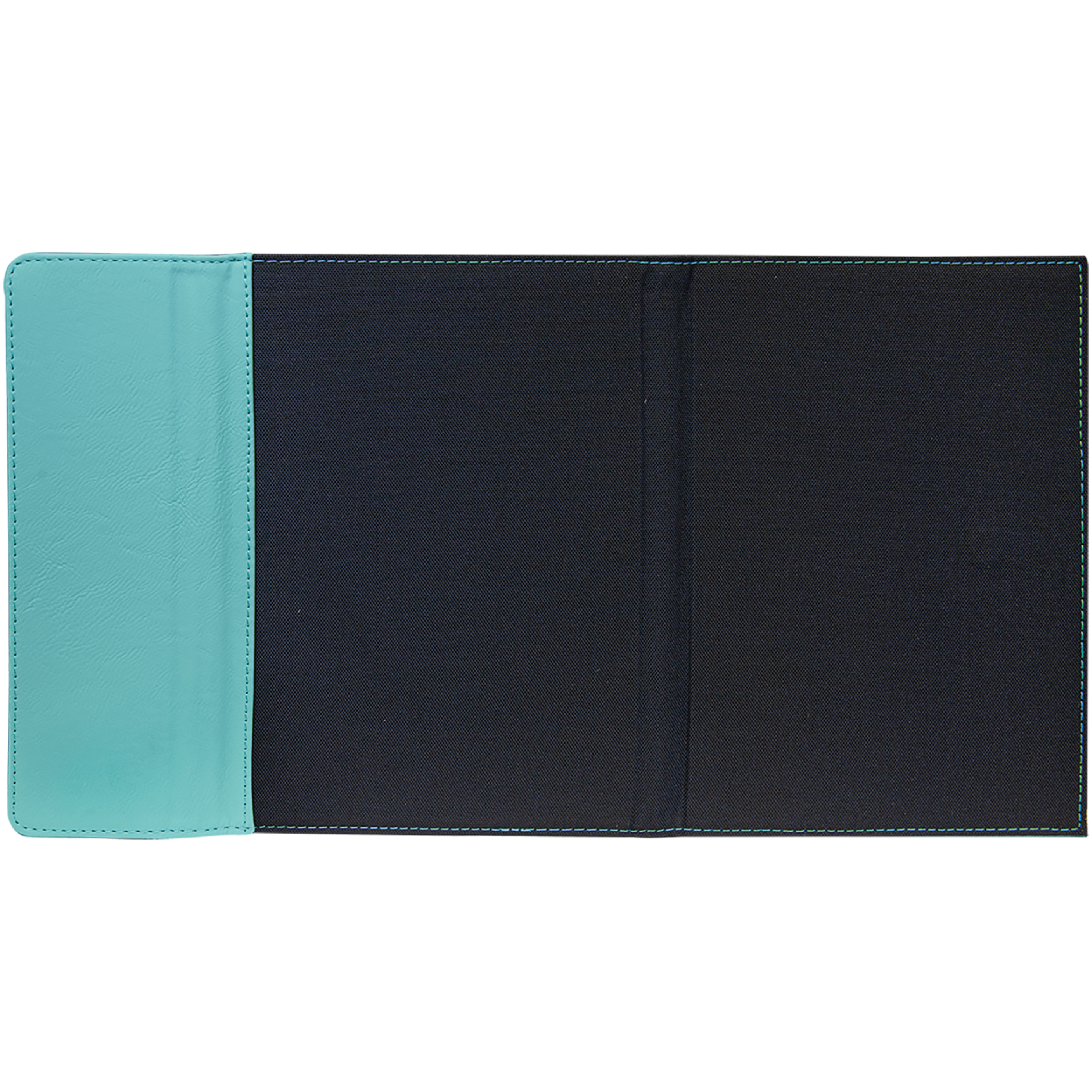 7" x 9" Teal Leatherette & Black Canvas Portfolio 8