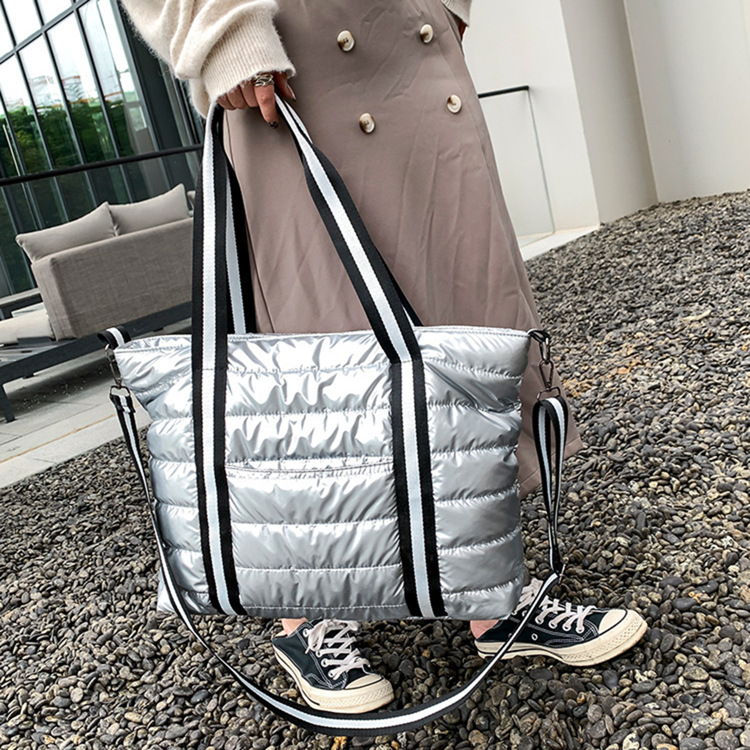 Puffer Tote Bag For Women Lightweight Quilted Handbag 5