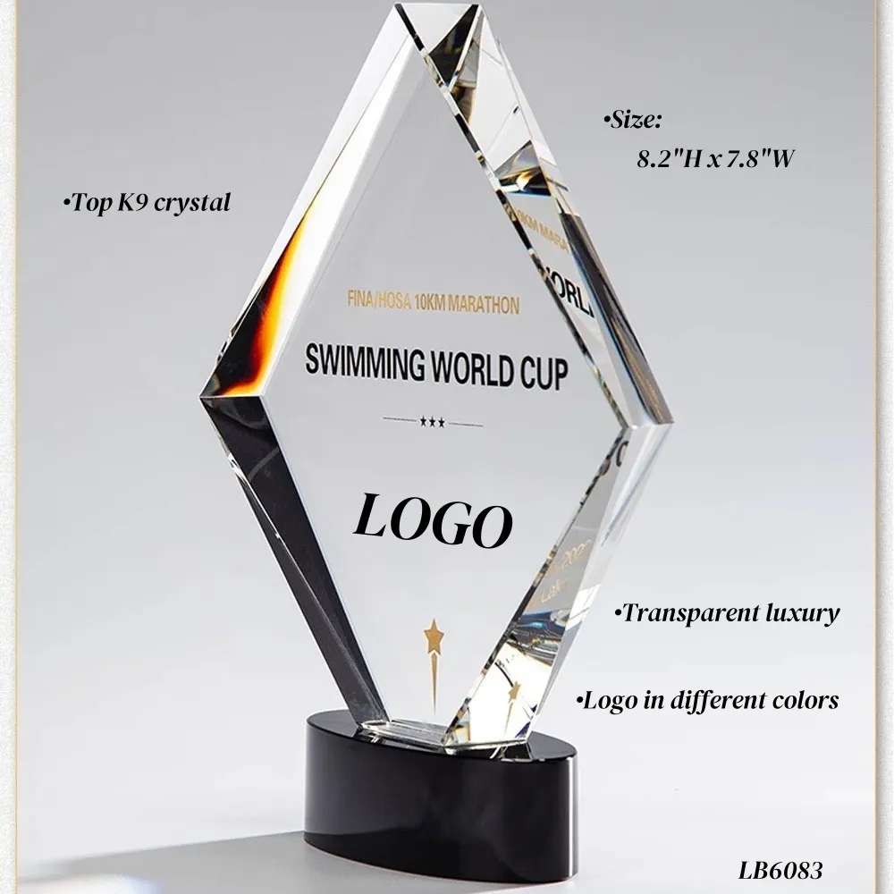 Engraved Crystal Trophy Award Custom 6