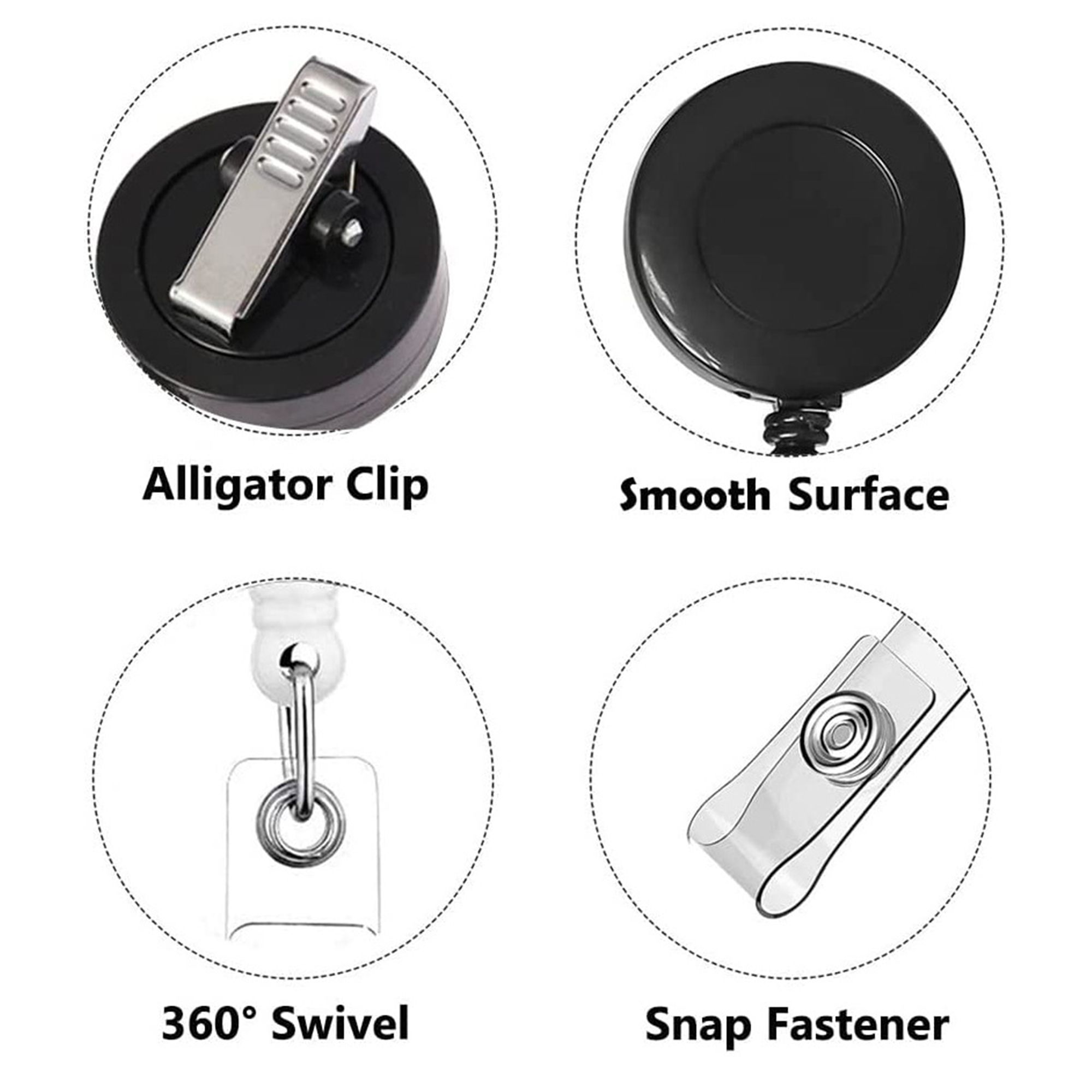 Retractable Badge Reel Clips 4