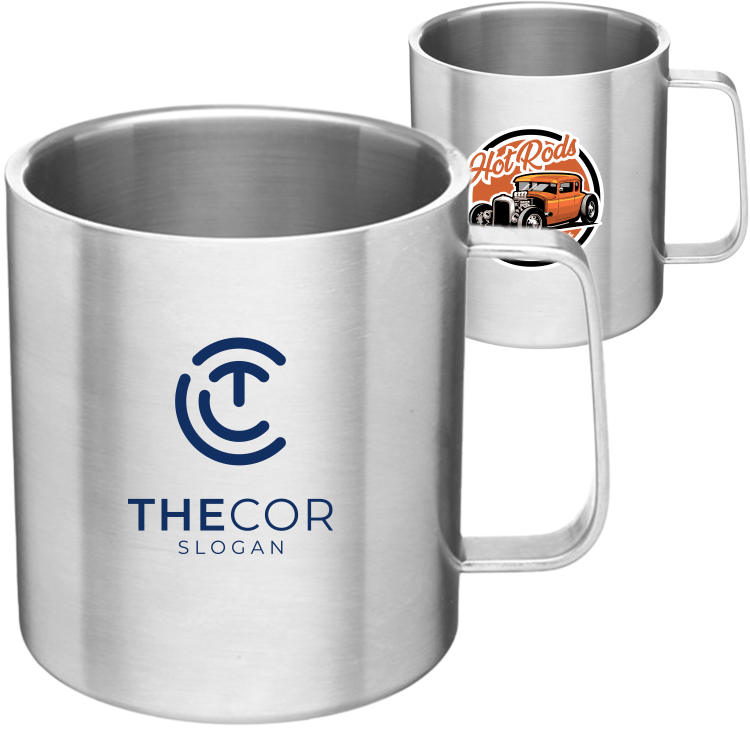 15 oz. Malva Double Wall Stainless Steel Mugs With Handle 2