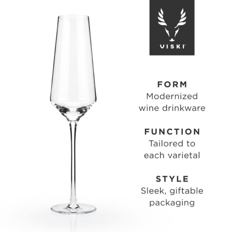 Viski® Raye Angled Crystal Champagne Flute, set of 2 12