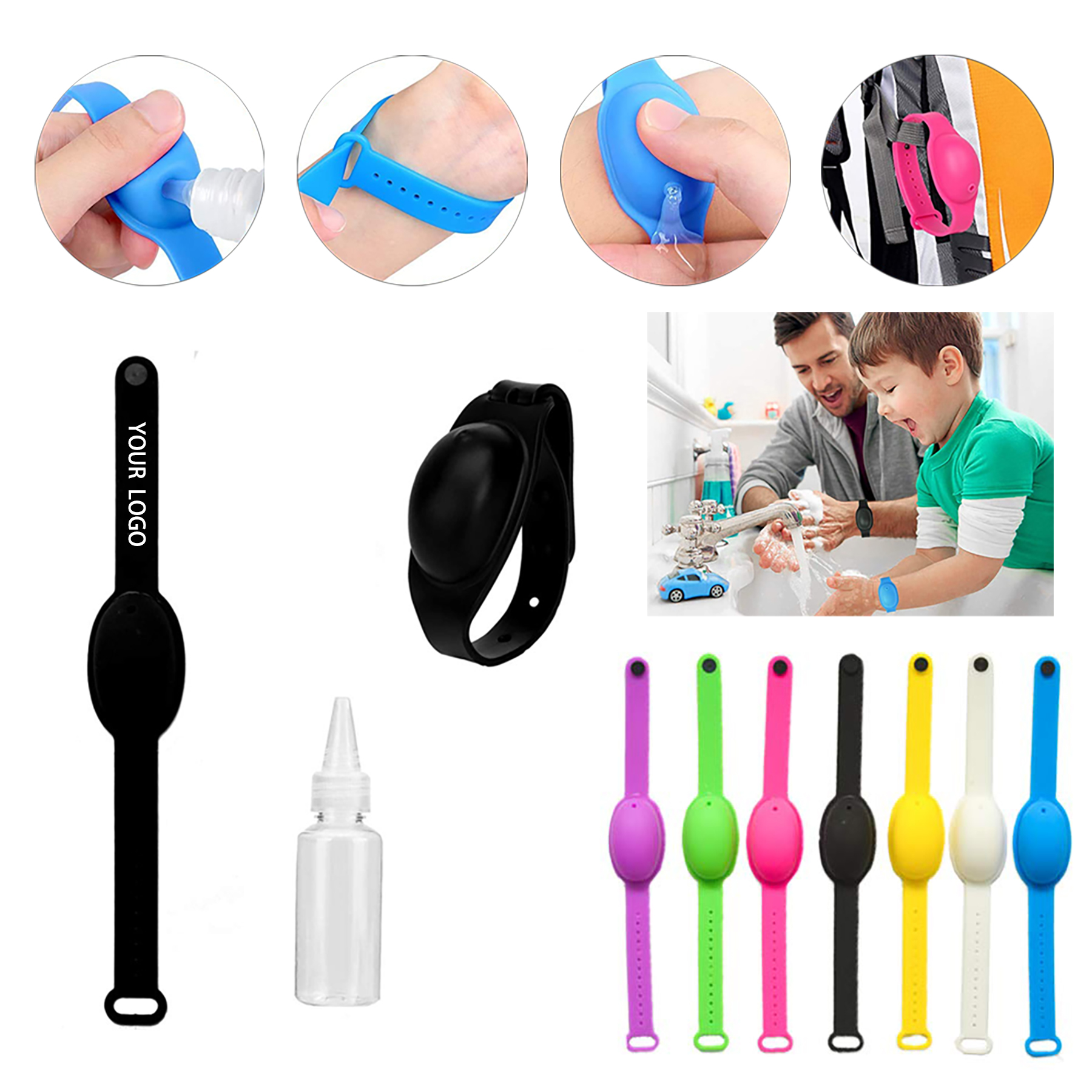 Silicone Hand Sanitizer Dispenser Bracelet 2