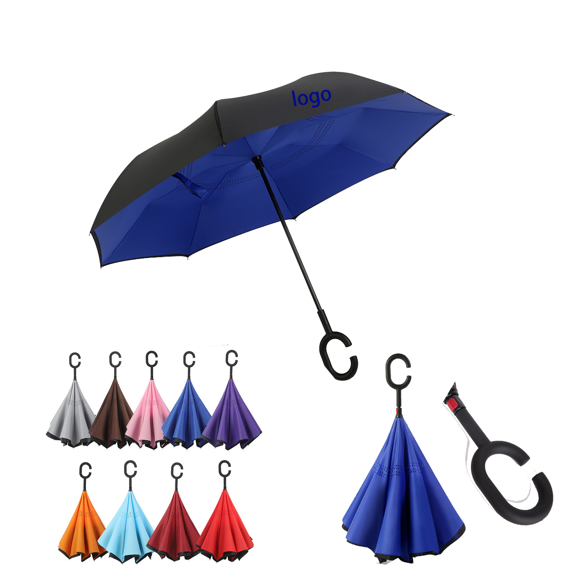 Windproof Inverted Reverse Upside Down Umbrella 2