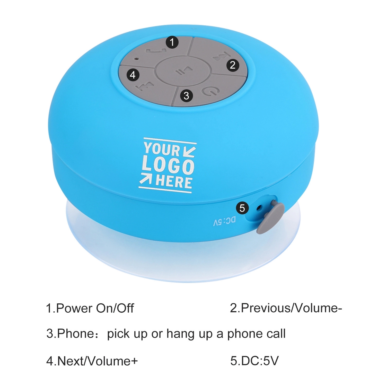 Wireless Blue tooth Speaker Shower Waterproof Sucker 3