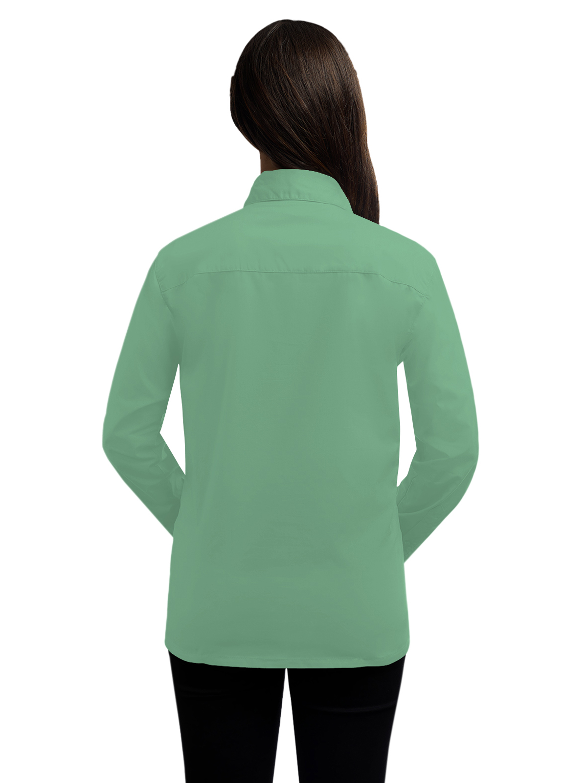 Blue Generation - Women's Pocketless Long Sleeve Superblend Poplin Shirt 34
