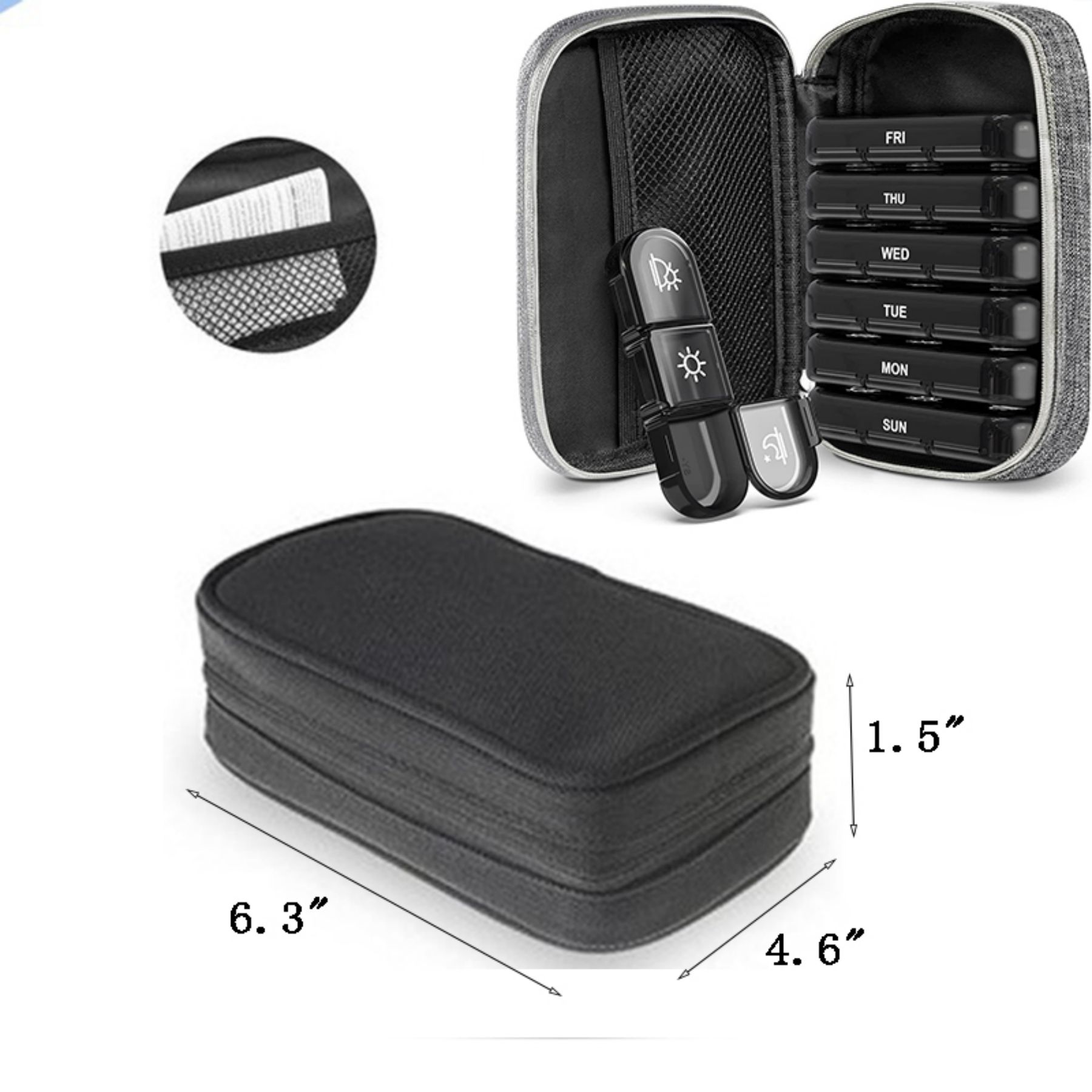 Canvas Bag Weekly Pill Box 1