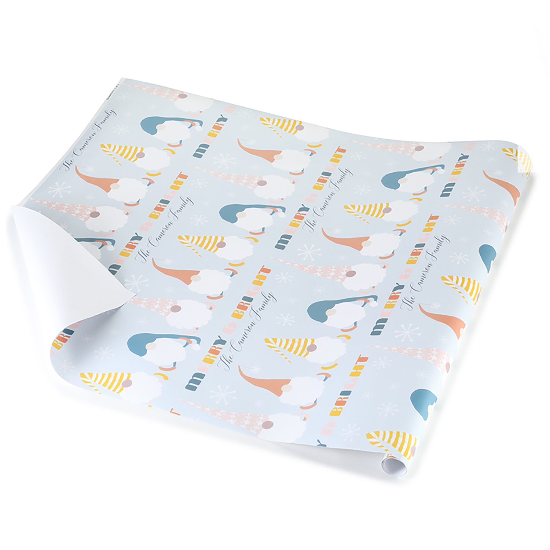 Merry Gnomes Personalized Wrapping Paper Roll 2