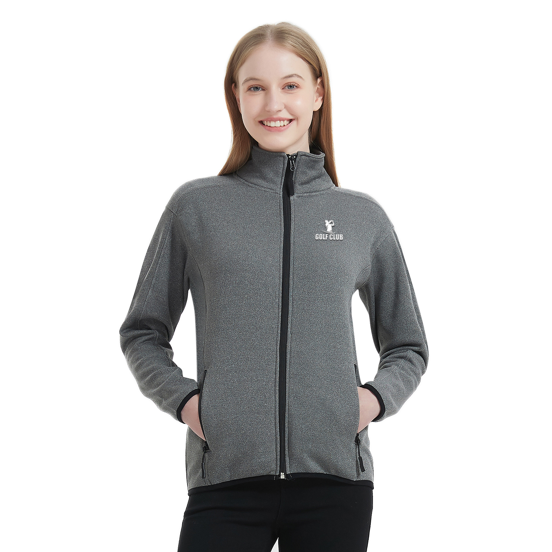 Women's Heathered Sweater Full-Zip Fleece Jacket 7