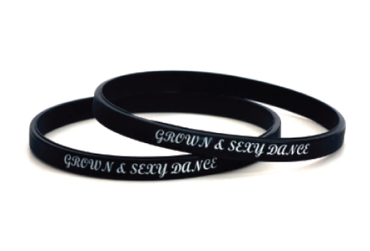 1/4" Glow In The Dark Debossed Silicone Wristband - Thin Bands 1
