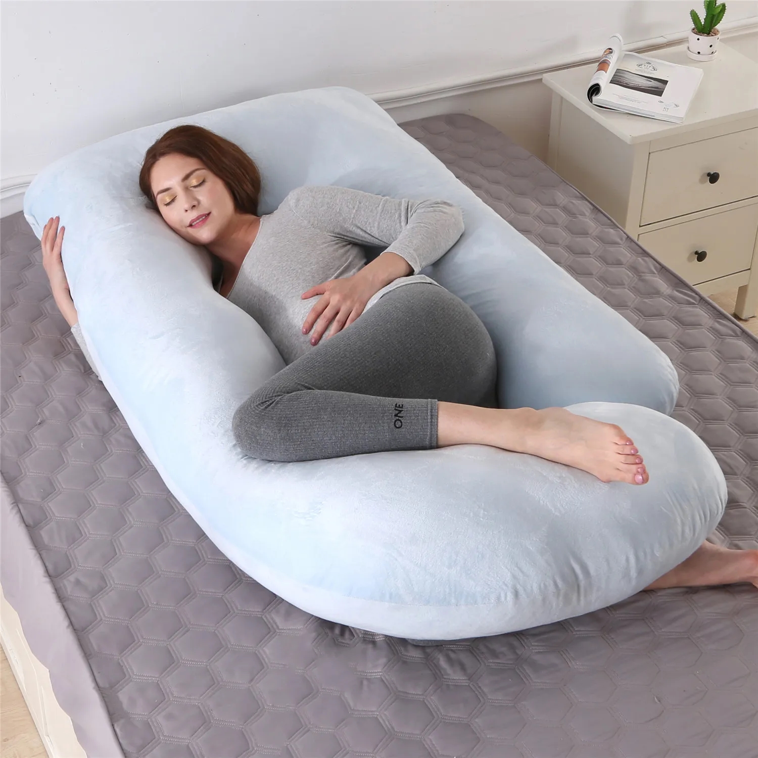 U Shaped Full Body Maternity Pillow With Removable Cover 12