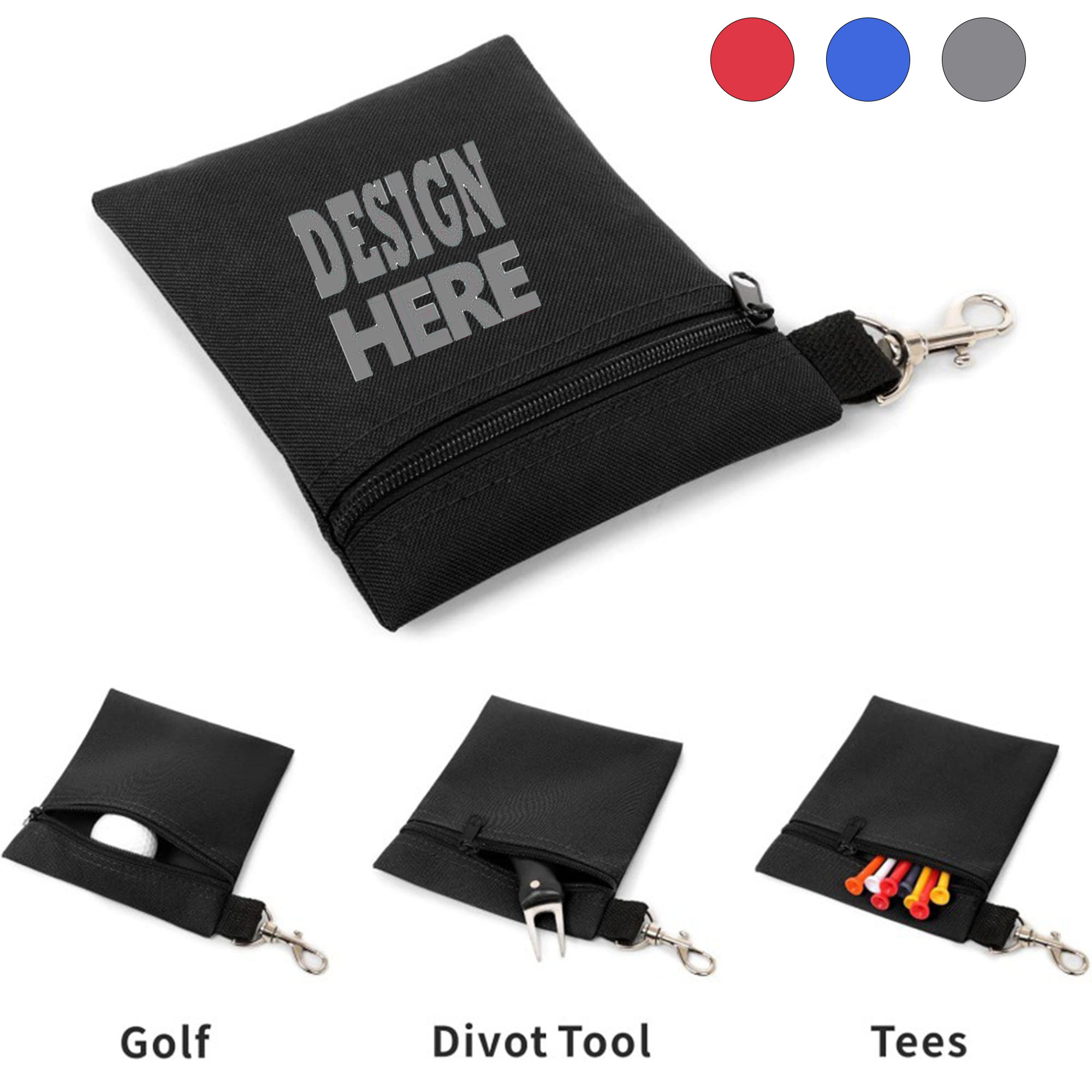 Portable Golf Tee And Ball Waist Pouch 2