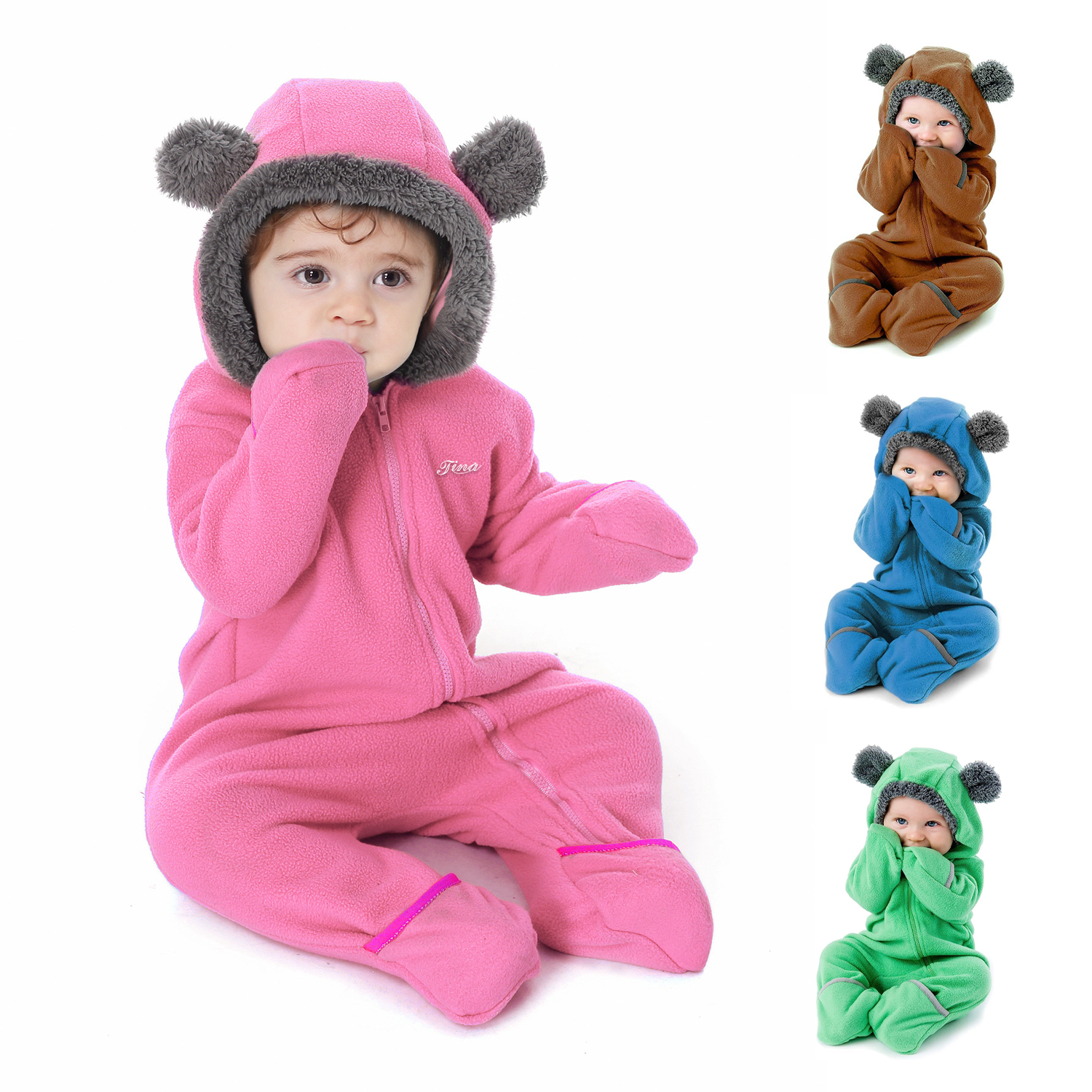 Fleece Baby Bunting Bodysuit 3