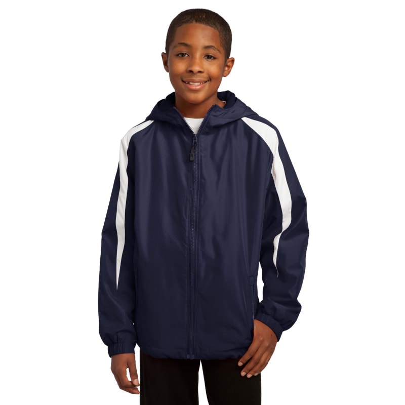 Sport-Tek Youth Fleece-Lined Colorblock Jacket. 2