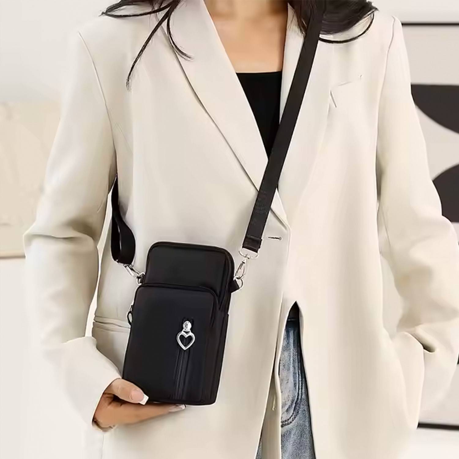 Mini Nylon Crossbody Phone Bag w/ Earbud Port 13