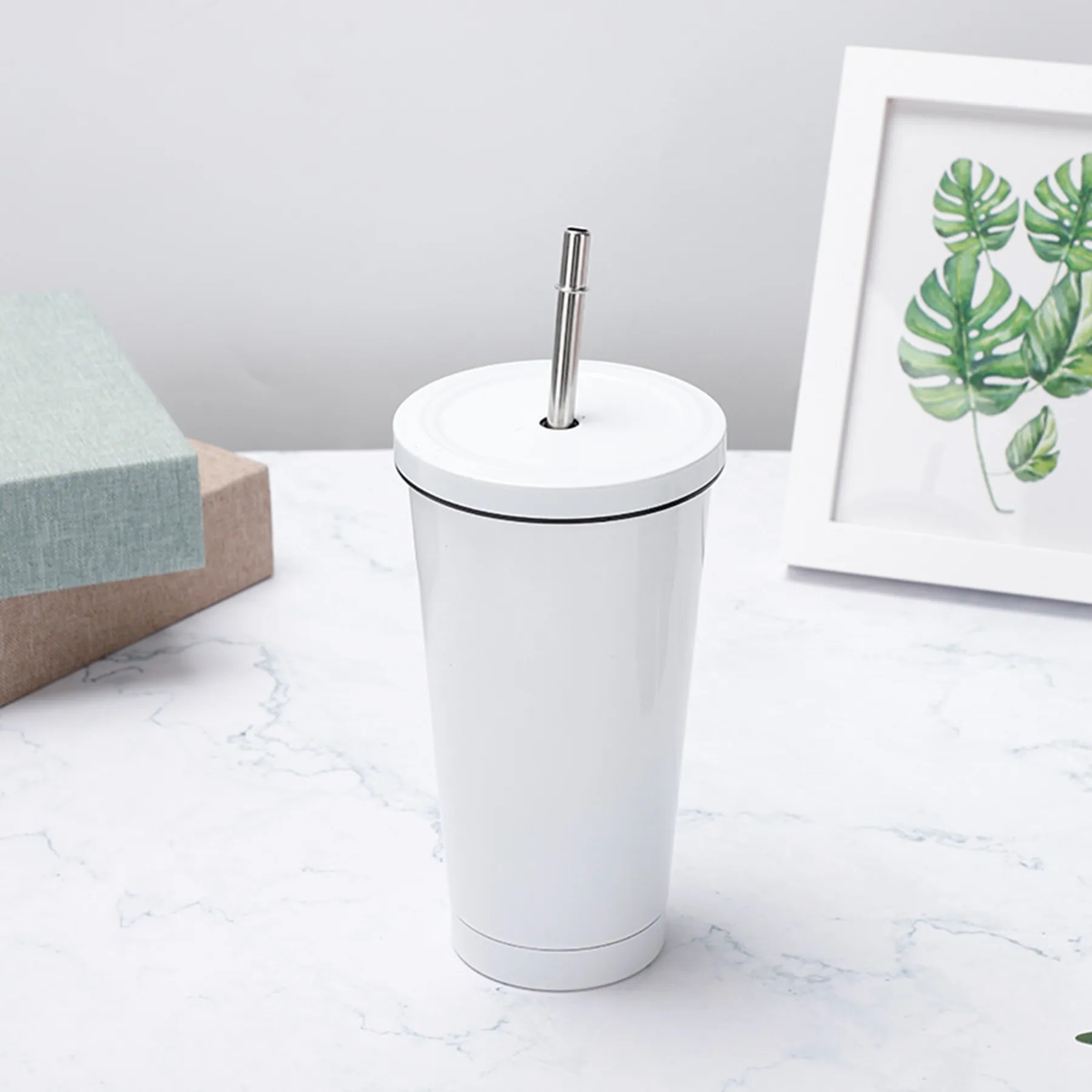 17 oz Custom Stainless Steel Tumbler with Lid & Straw 9
