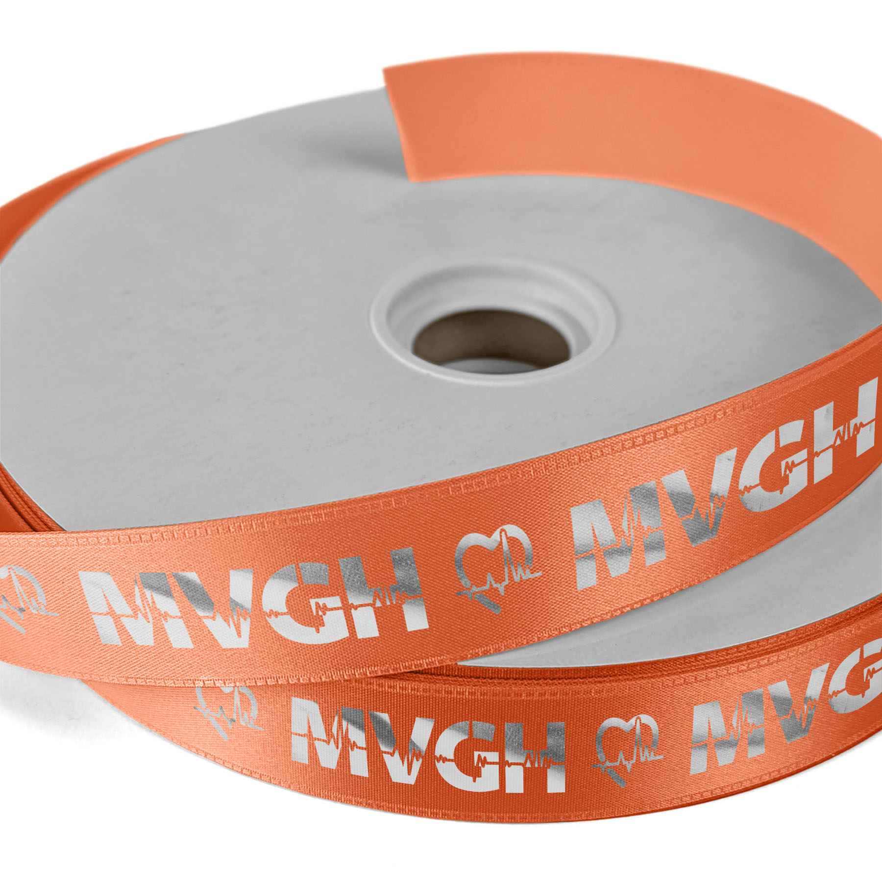 1" Badge Satin Ribbon - 100yd Roll - Foil Print 21