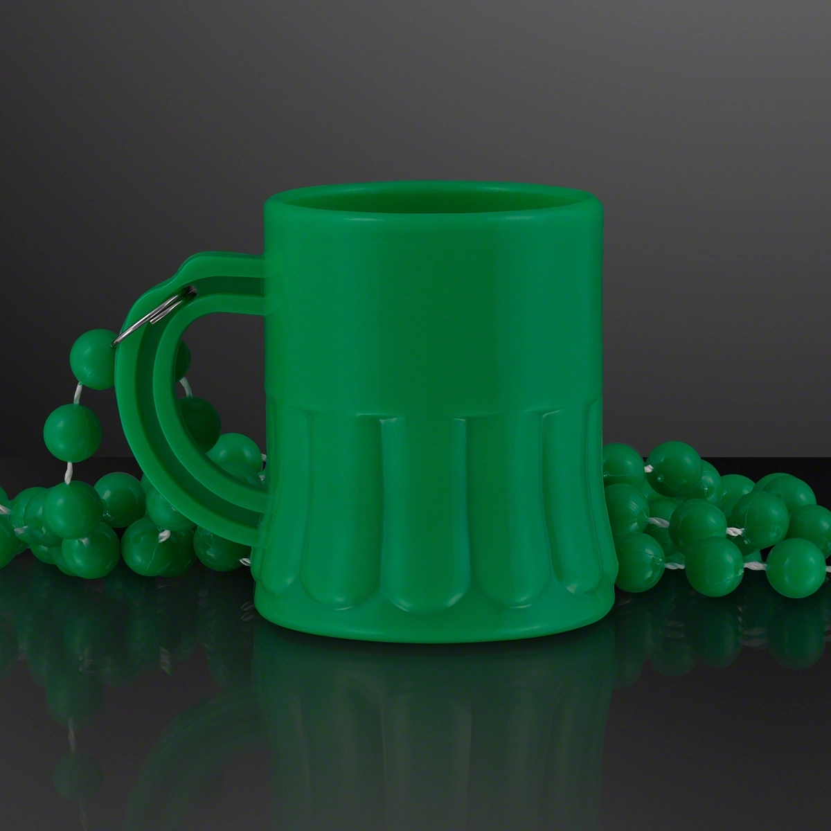 1 oz. Green Mug Shot Glass on Bead Necklace 2