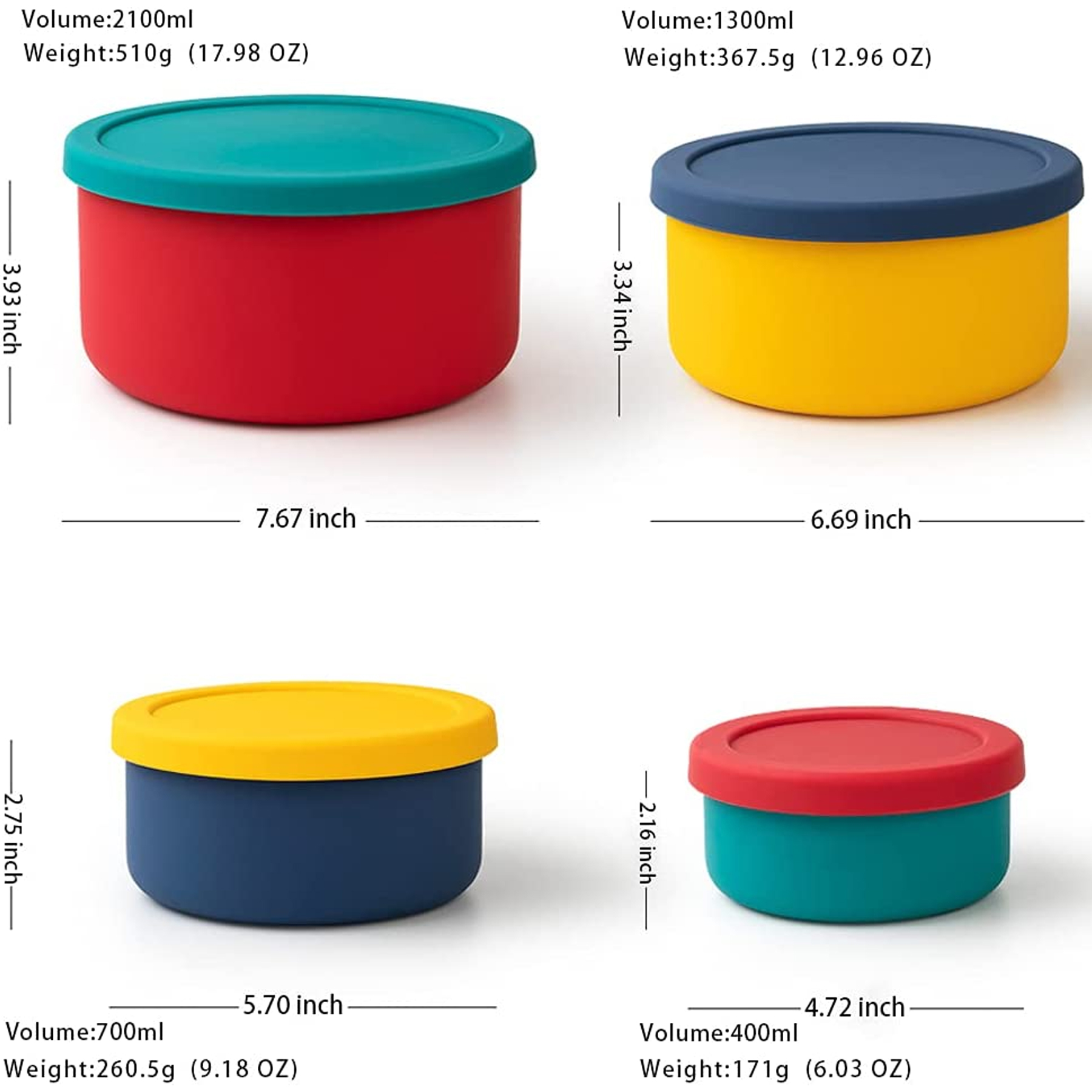 Silicone Bowls with Lid 2