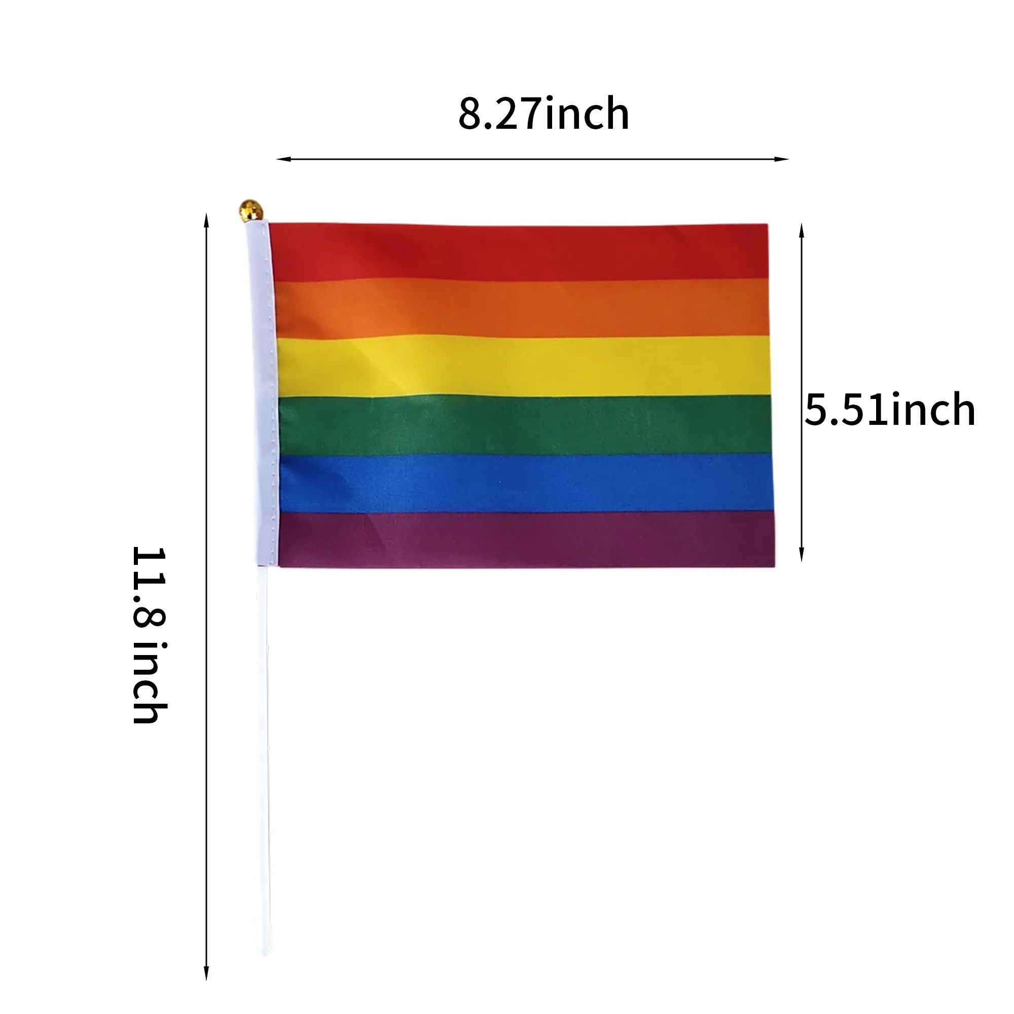 Polyester Rainbow Flag Handheld 6x4 Inch 2
