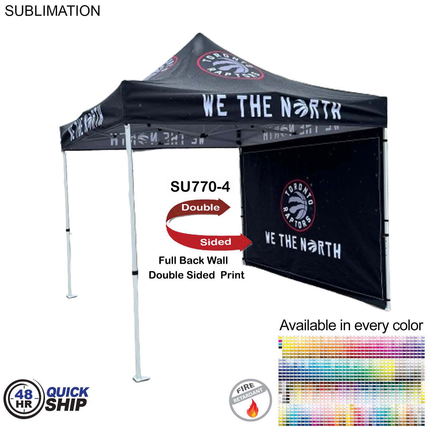 48 Hr Quick Ship - Full Back Wall for 10x10 Tent Kit, Sublimated, Double Sided Print 6