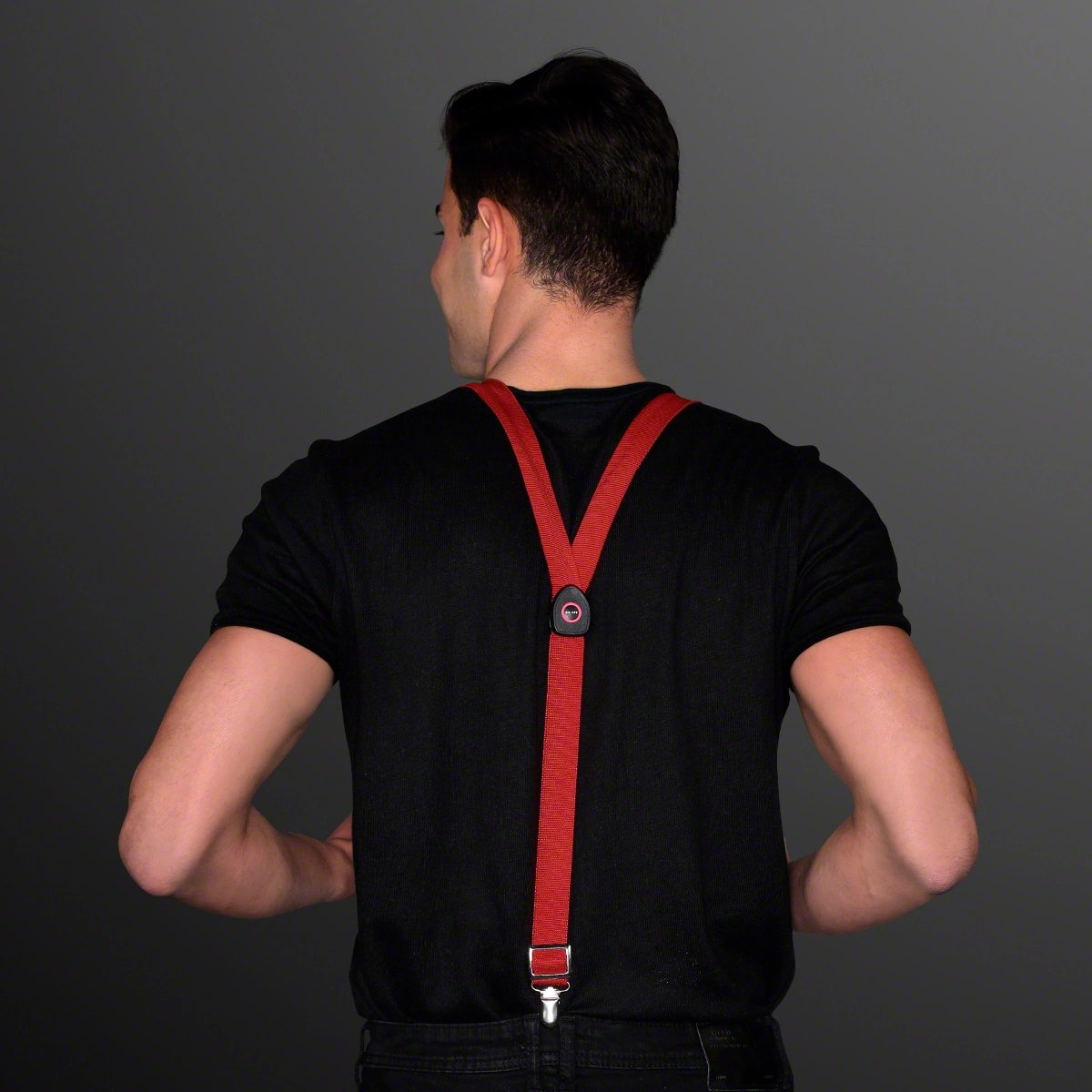 Rechargeable Red Light Up Suspenders 2