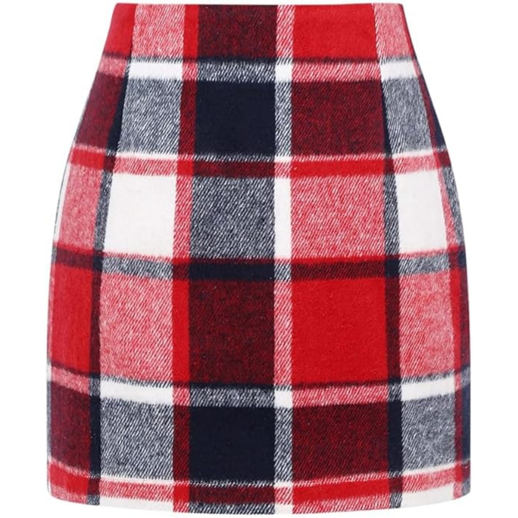 Womens Wool Plaid Mini Skirt 21
