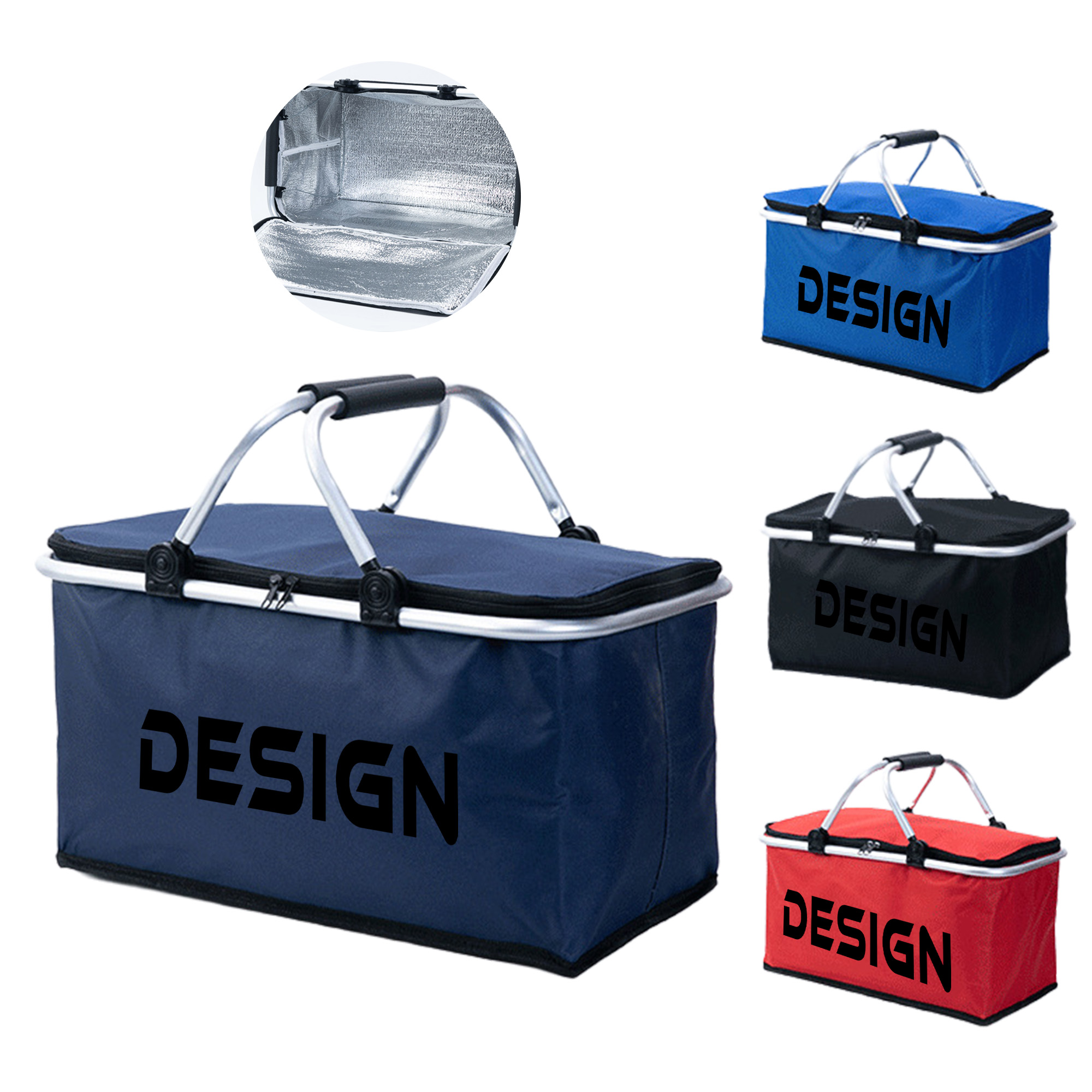 MOQ 50 Insulated Picnic Basket Outdoor Foldable Lunch Bag 2