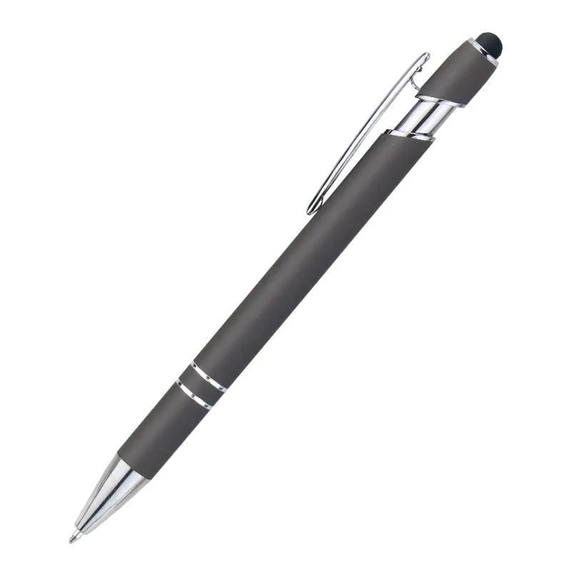 Promotional Soft Rubber Incline Stylus Metal Pen 5