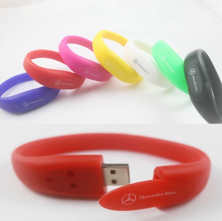 soft pvc material wristband with 4GB flash USB inside 2