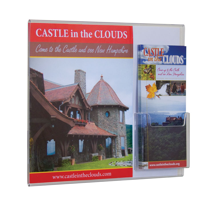 Clear Acrylic Wall Sign Holder with Brochure Pocket