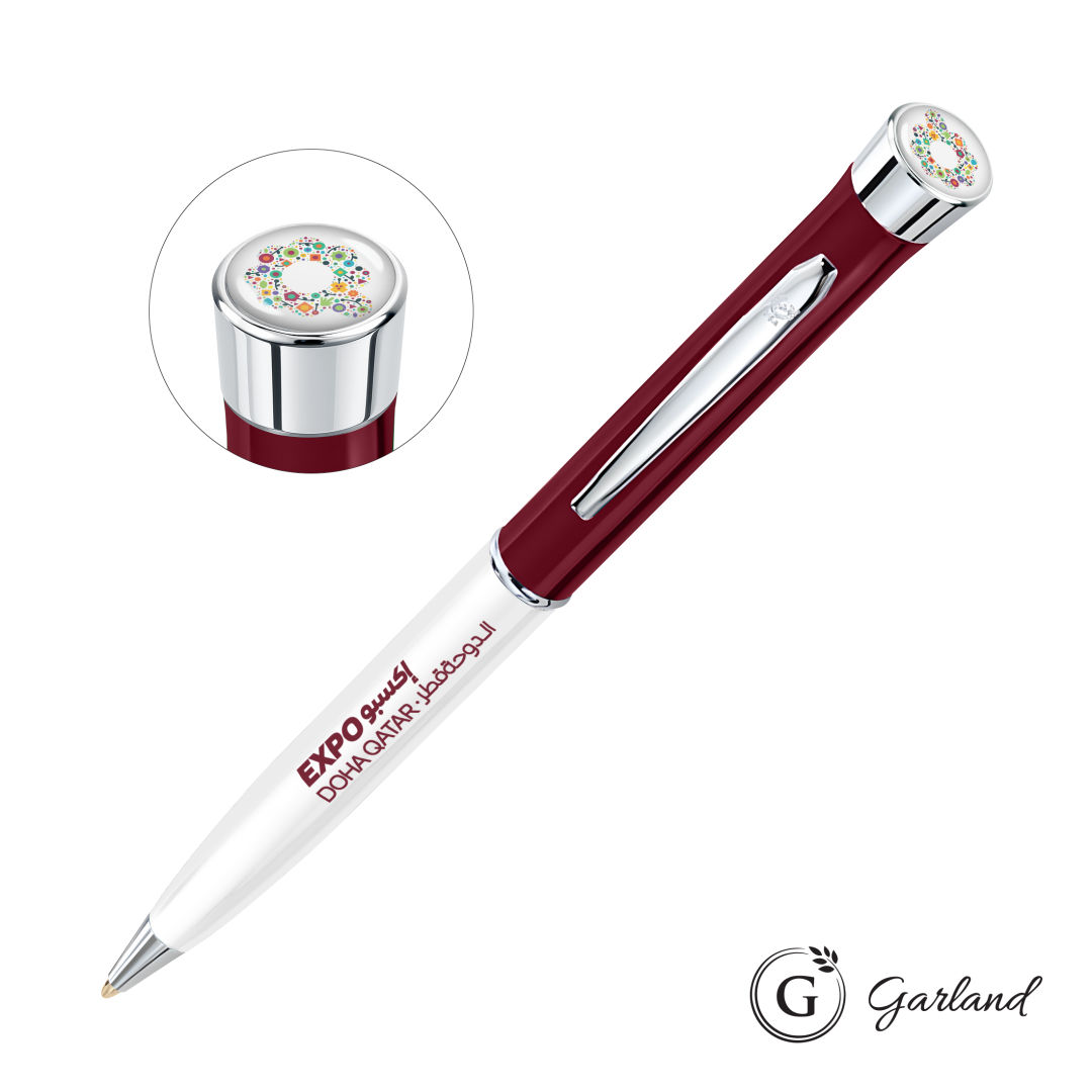 Garland® Patriot Custom Ballpoint Twist Pen - Chrome Accent 6