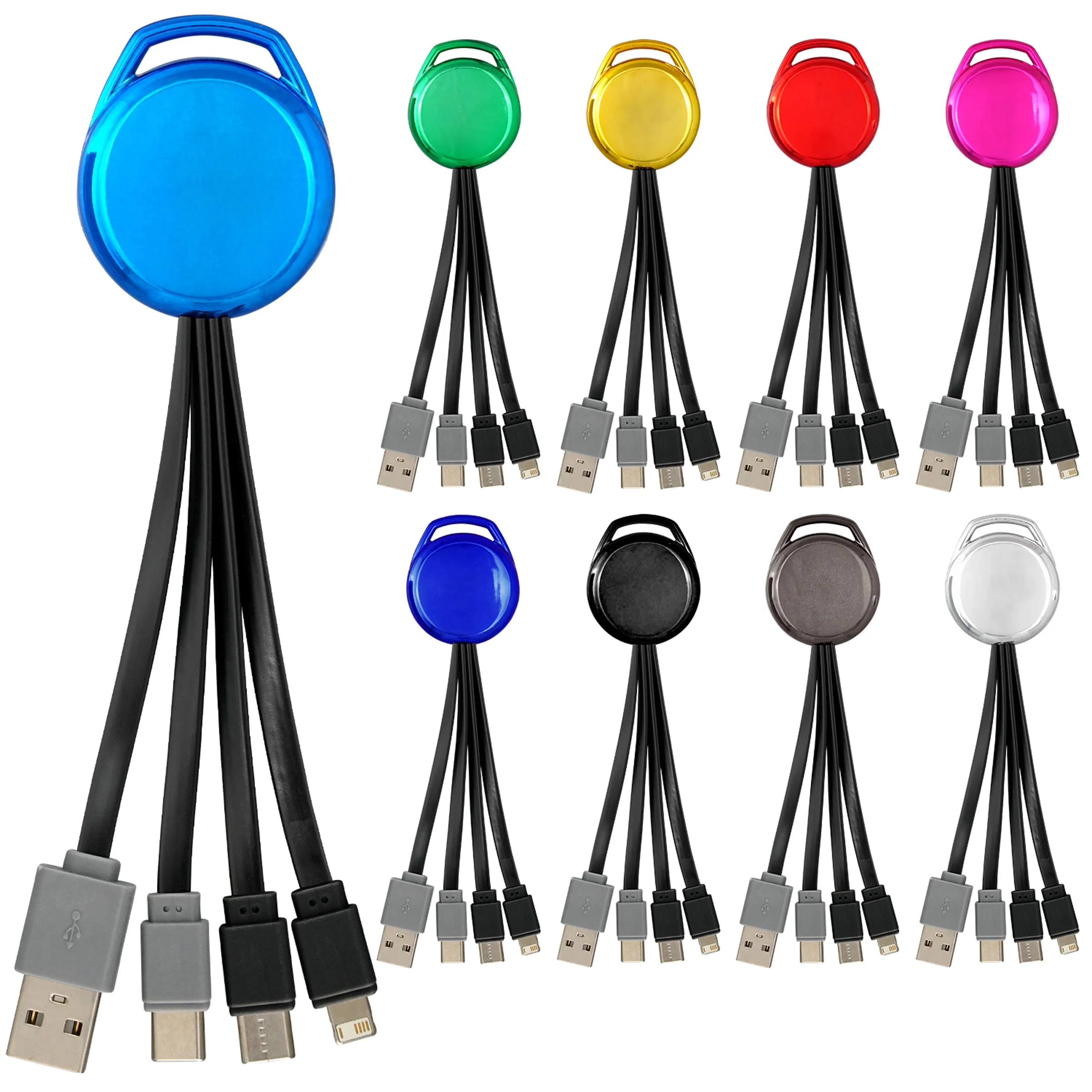 Metallic Vivid Dual Input 3-in-1 Charging Cable 19