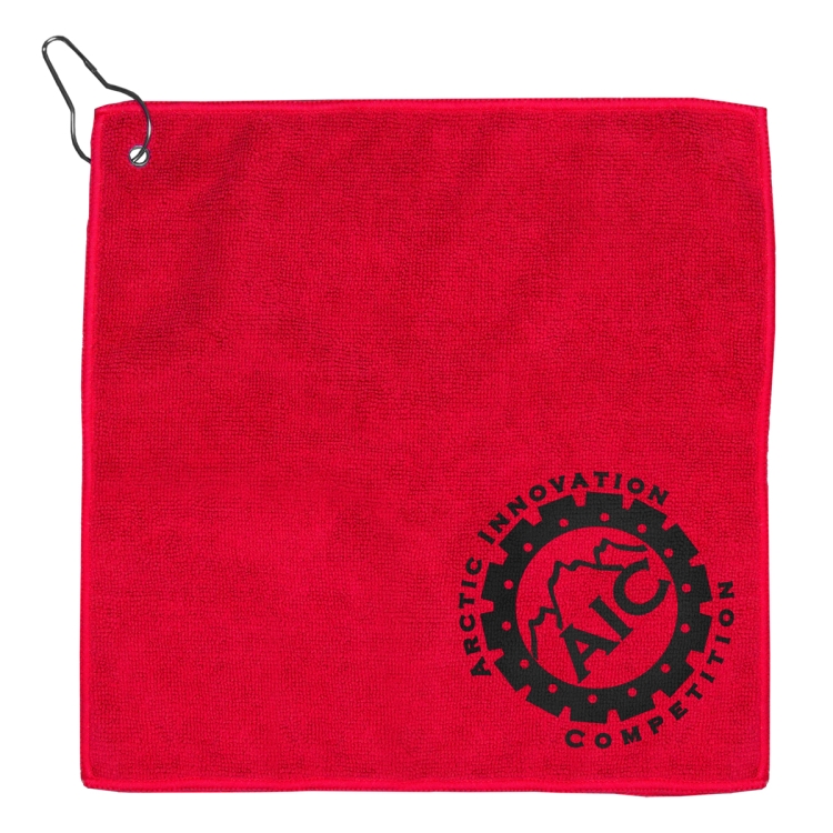 "THE WEDGE" Recycled RPET 300 GSM Heavy Duty Golf Towel - 12" W x 12" H 16