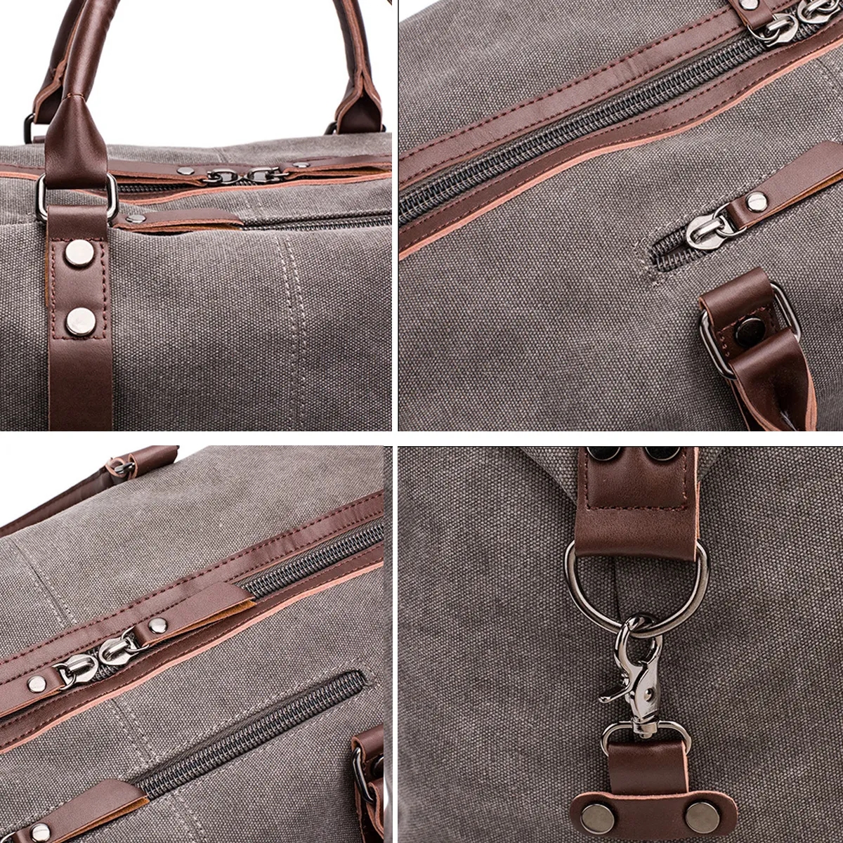 In Stock Travel Canvas Overnight Luggage Duffel Weekend Bag 7