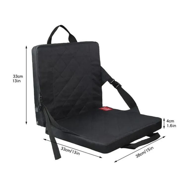 USB Heated Outdoor Stadium Seat Cushion With Back Support 3