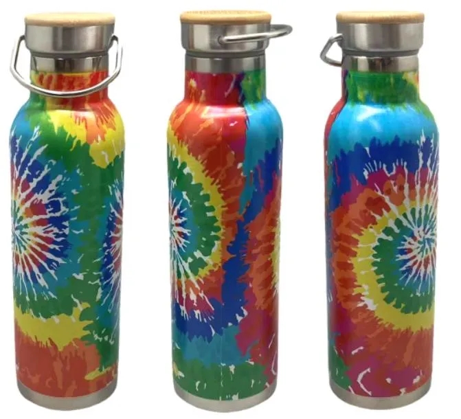Tie Dye 20oz. Double Wall SS Vacuum Tumbler with bamboo lid 1