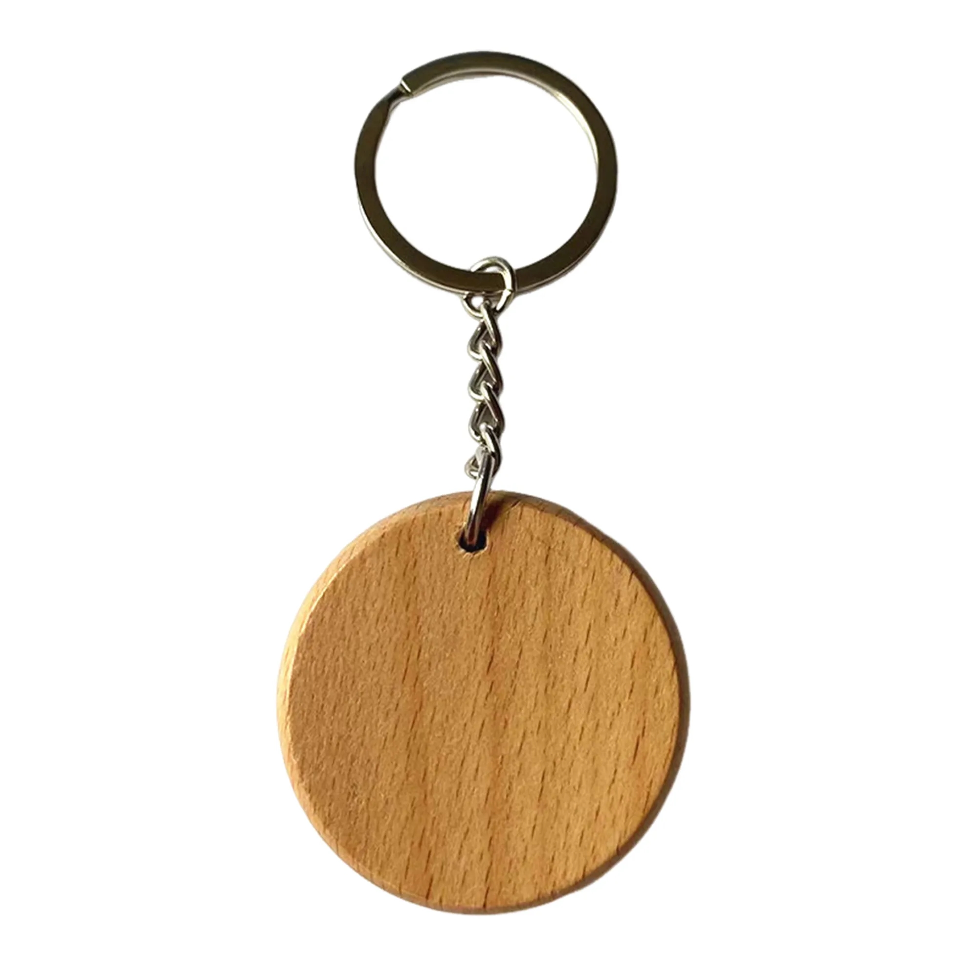 Wooden Circular Keychain 3