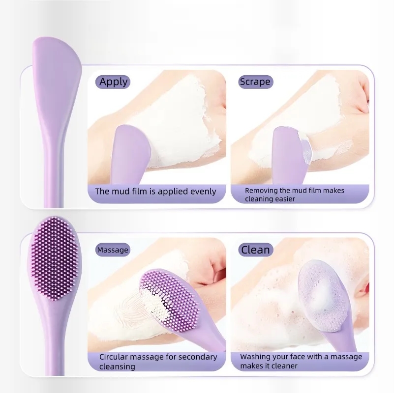 Soft Bristle Silicone Face Mask Brush Dual Headed 6
