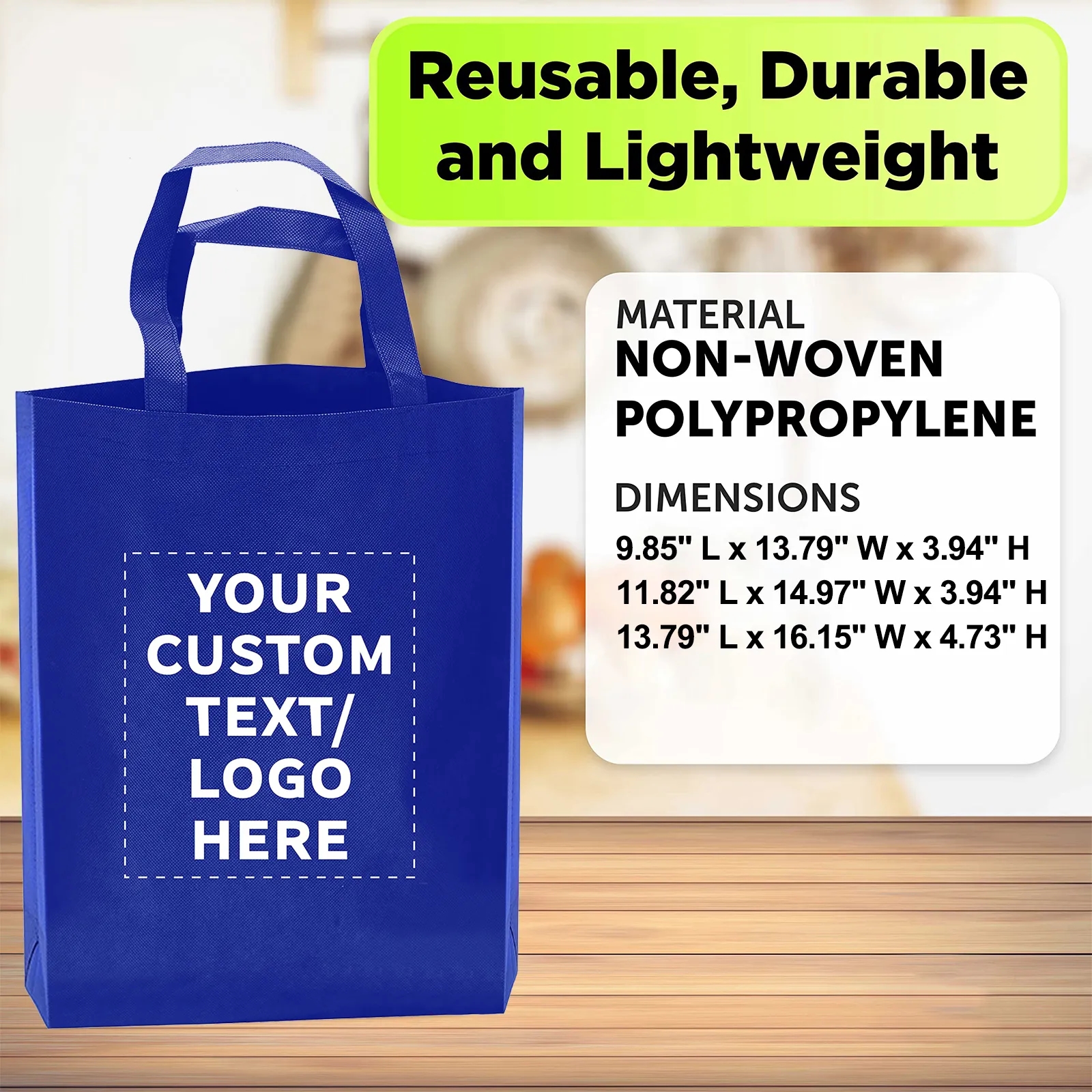 Reusable Personalized Grocery Shopping Totes Bag Custom Logo 13