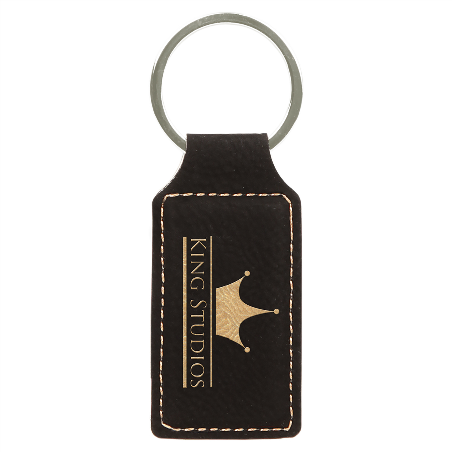 Laser Engraved Leatherette Key Tag - Rectangle (2.75"x1.25")