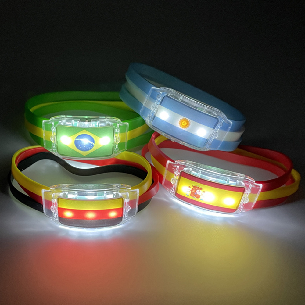 Qatar World Cup National Flag LED Silicone Wristband 9
